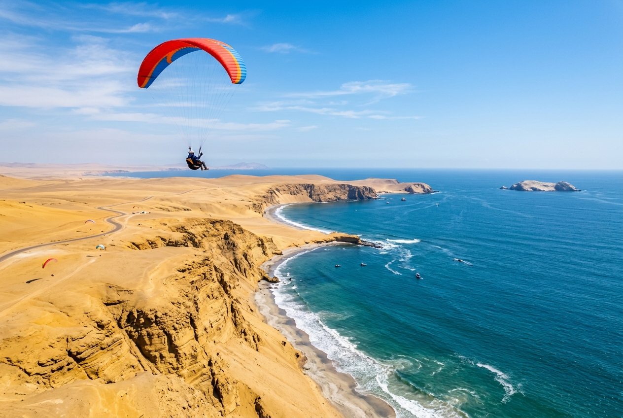Vuelo en parapente sobre Paracas